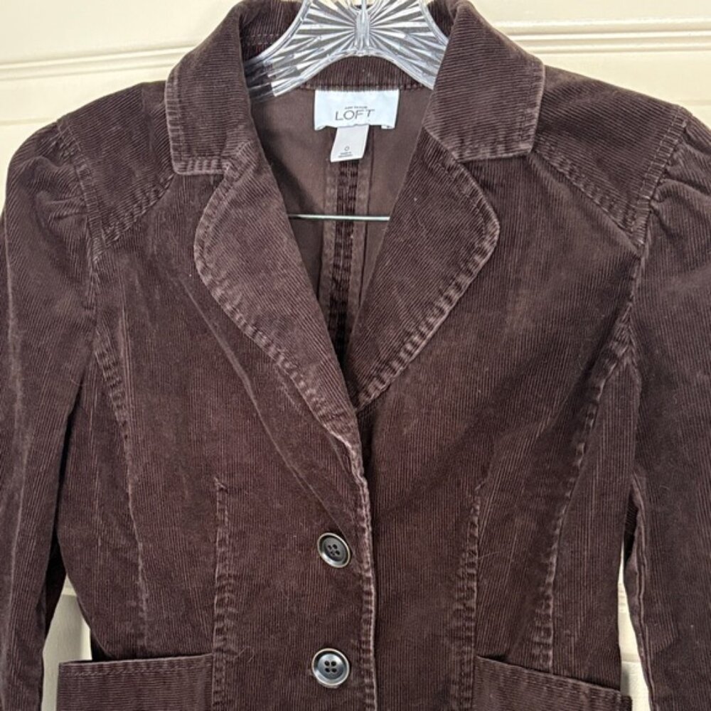 LOFT Women's Dark Brown Blazer - Picture 2 of 2